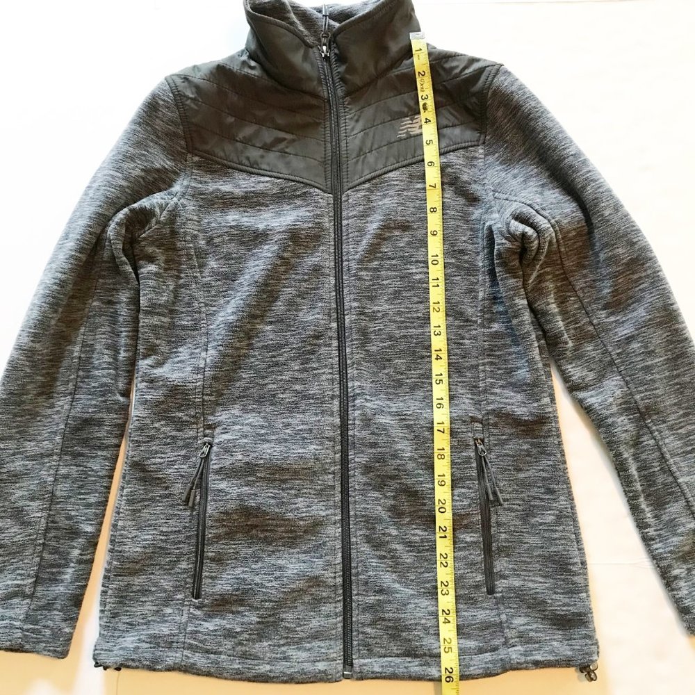 NEW BALANCE Gray Fleece Zip Up Athletic Workout Jacket Womens Small - Picture 8 of 10